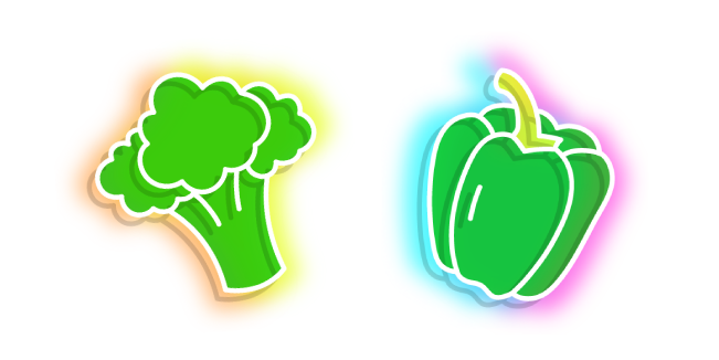 Neon Broccoli and Green Pepper