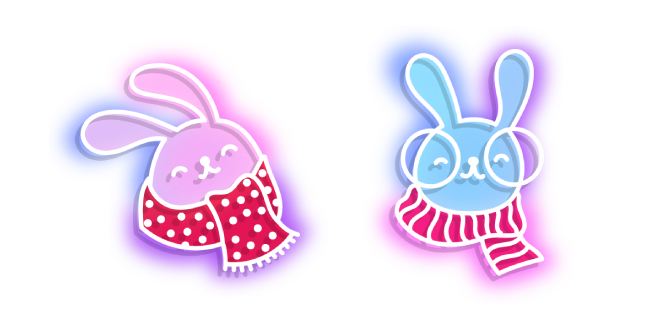 Neon Bunnies in Scarves