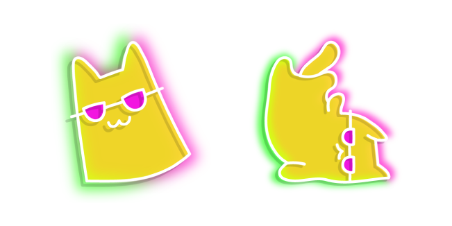 Neon Cat in Sunglasses