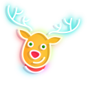 Neon Christmas Deer cursor