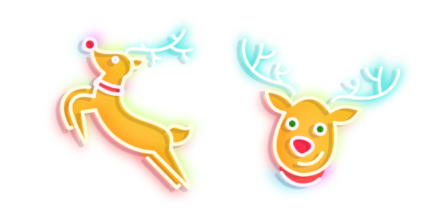 Neon Christmas Deer