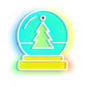 Neon Christmas Tree and Snowball cursor