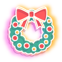Neon Christmas Wreath and Holly Leaves cursor