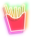 Neon Corn Dog and French Fries cursor