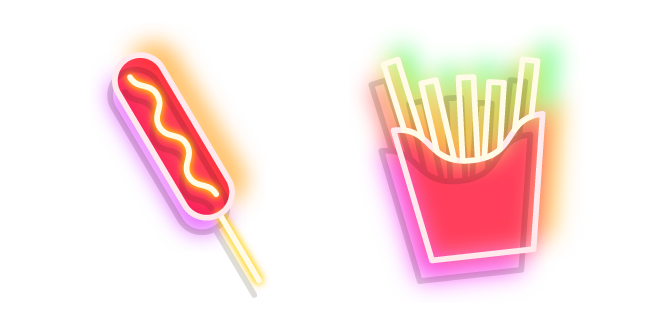Neon Corn Dog and French Fries