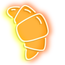 Neon Croissant and Coffee pointer