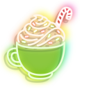Neon Cup of Cocoa and Cookie cursor