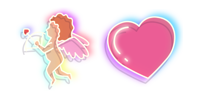 Neon Cupid and Heart