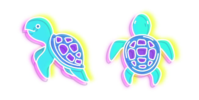 Neon Cyan Turtle