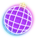 Neon Disco Ball and Party Popper cursor