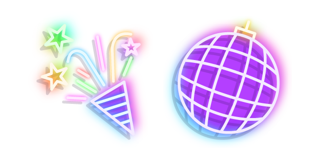 Neon Disco Ball and Party Popper