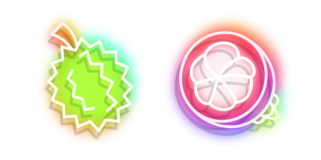 Neon Durian and Mangosteen