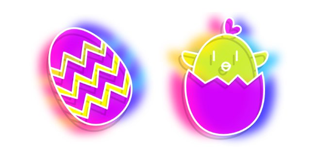 Neon Easter Egg and Chick