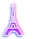 Neon Eiffel Tower and Love Letter cursor