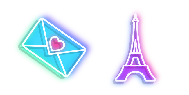Neon Eiffel Tower and Love Letter