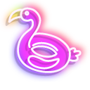 Neon Flamingo Swim Ring and Frozen Juice cursor