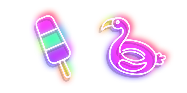 Neon Flamingo Swim Ring and Frozen Juice