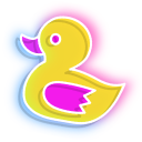 Neon Flower and Duck cursor