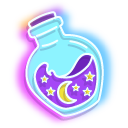 Neon Frog Wizard and Bottle of Potion pointer