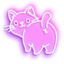 Neon Funny Little Cat pointer