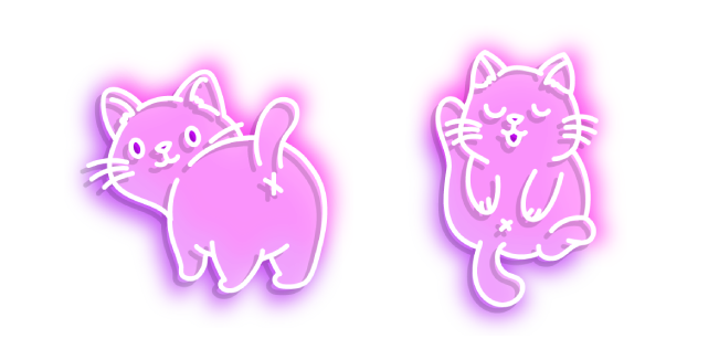 Neon Funny Little Cat