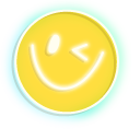 Neon Good Luck Hand Sign and Smile cursor