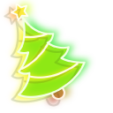 Neon Green Christmas Tree and Red Stocking pointer