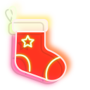 Neon Green Christmas Tree and Red Stocking cursor