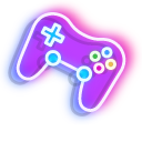 Neon Headphones and Joystick pointer