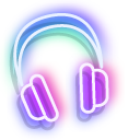 Neon Headphones and Joystick cursor