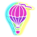 Neon Hot Air Balloon cursor