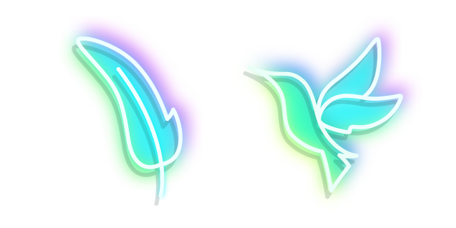 Neon Hummingbird and Feather