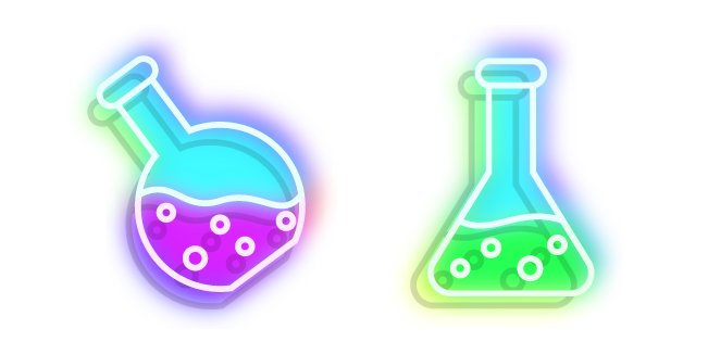 Neon Laboratory Flask
