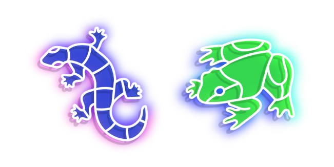 Neon Lizard and Frog