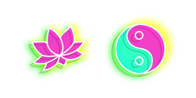 Neon Lotus and Yin Yang