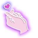 Neon Love Hand and Heart Beats pointer