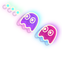 Neon Pac-Man and Ghosts pointer