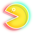 Neon Pac-Man and Ghosts cursor