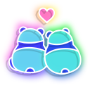 Neon Pandas in Love cursor