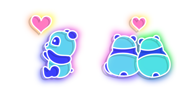 Neon Pandas in Love
