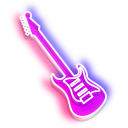 Neon Pink and Green Electric Guitars pointer