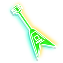 Neon Pink and Green Electric Guitars cursor