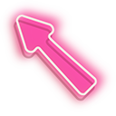 Neon Pink Arrow and Blue Peace Hand pointer