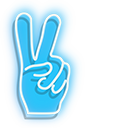 Neon Pink Arrow and Blue Peace Hand cursor