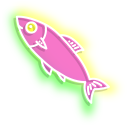 Neon Purple and Red Fish pointer
