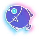Neon Purple and Red Fish cursor