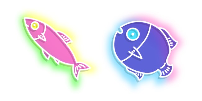 Neon Purple and Red Fish