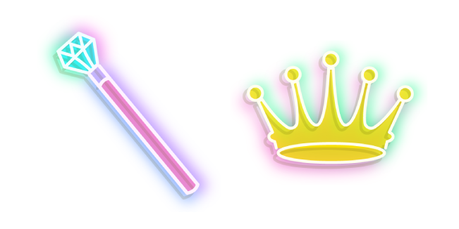 Neon Queen Crown and Scepter