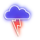 Neon Red Lightning and Blue Storm Cloud cursor