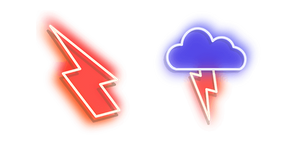 Neon Red Lightning and Blue Storm Cloud